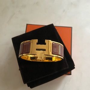 Hermès clic clac GM Brown